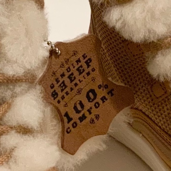 Mark Nason Los Angeles Shogun Genuine Sheep Shearling Fur Tan Suede Boots 6.5 - Picture 10 of 10